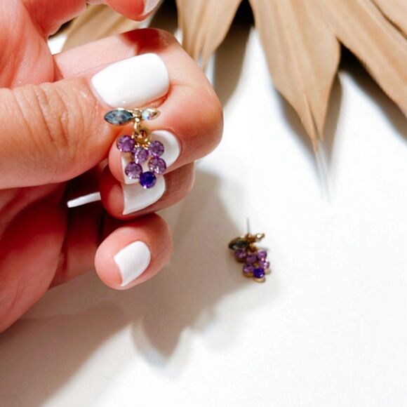 Grape stud earrings #850 - Picture 4 of 4